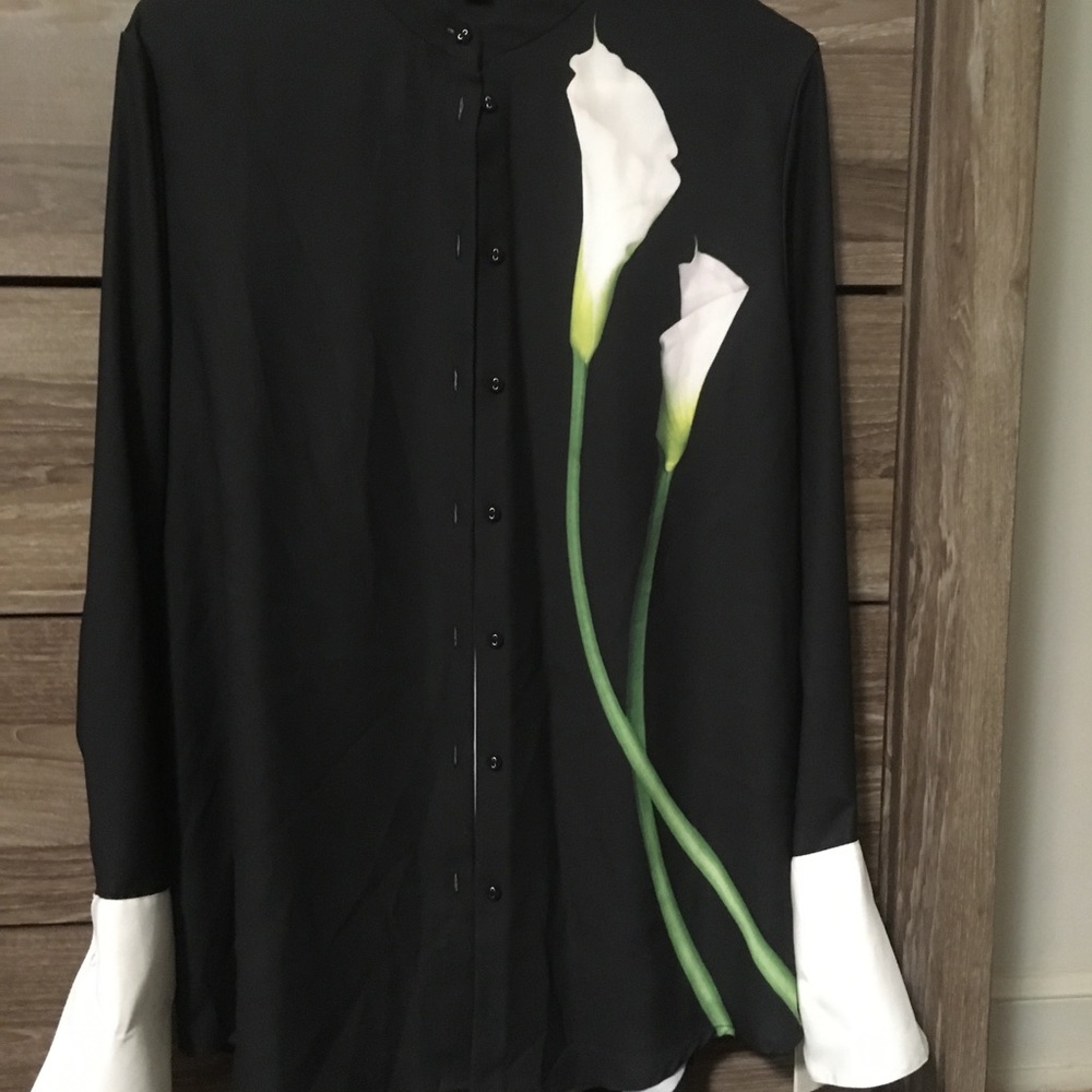 Victoria Beckham navy blue blouse